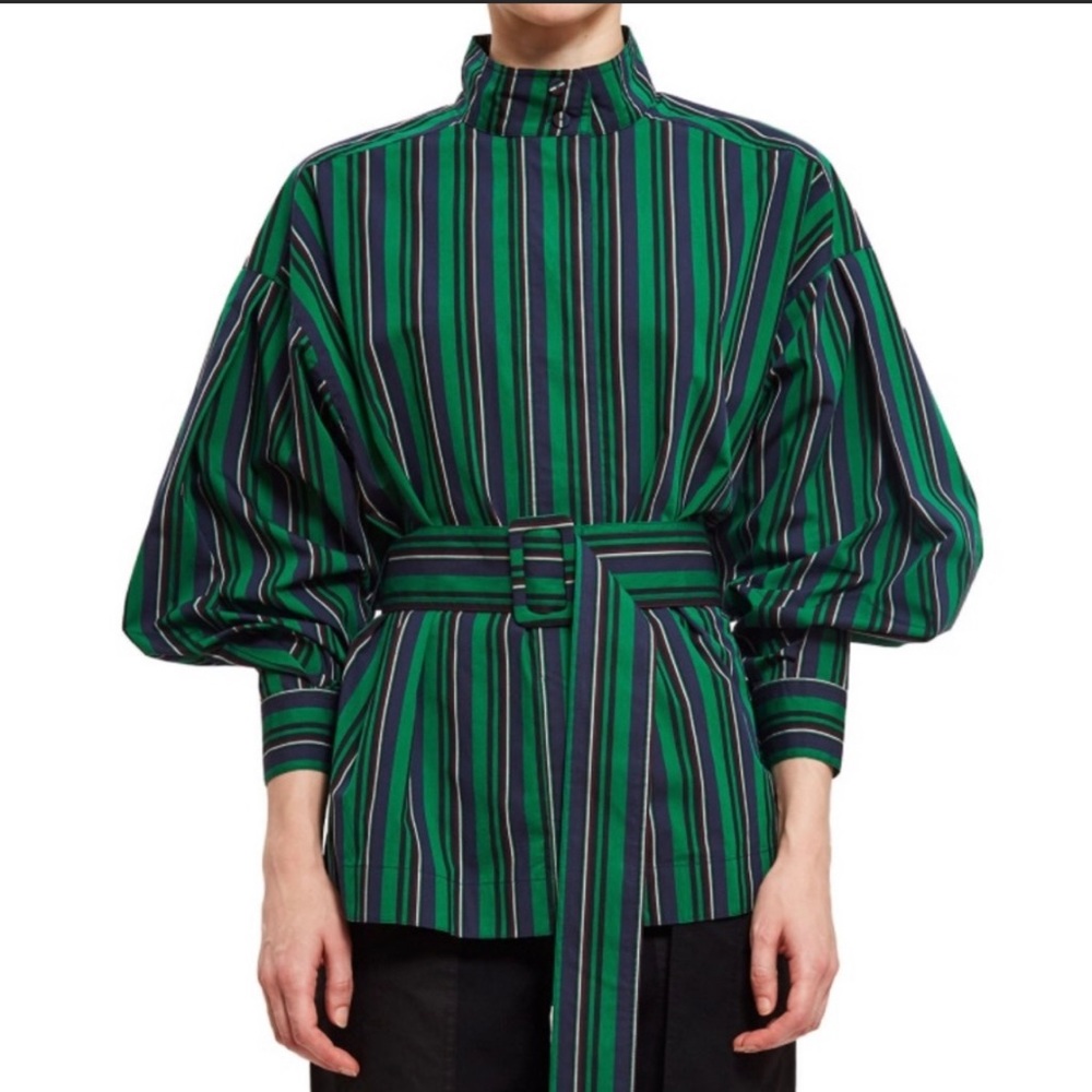 Open Ceremony Green Stripe Shirt - Picture 2 of 9